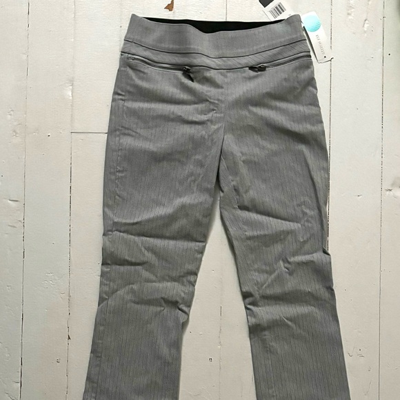 Light gray pinstripe violets and roses work pants - Picture 5 of 5